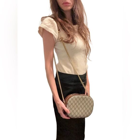 GG Supreme Monogram Cuoio Toscano Mini Chain Shoulder Bag - Picture 15 of 15
